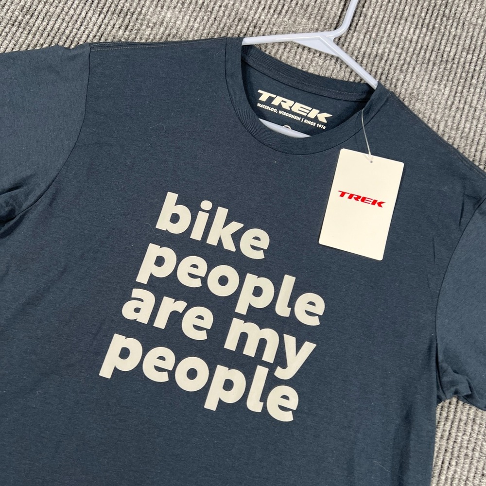 Trek T-Shirt Womens Medium Navy Bike People Graphic Cotton Blend Casual New